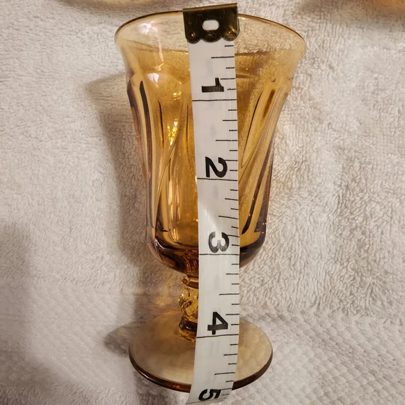 Elegant Vintage Amber Jamestown Fostoria Water Goblet  | Set of 3 - Picture 10 of 11